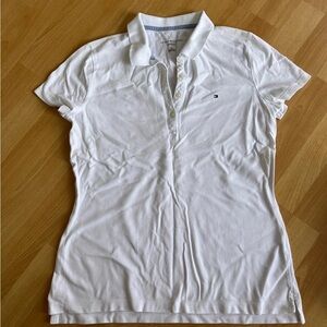 Tommy Hilfiger white ladies polo tshirt medium